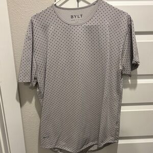 BYLT Basics Light Gray Polka Dot Tee